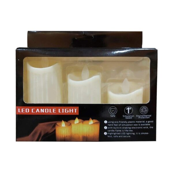 Realistic Flame Swinging LED Candles for Decoration Set of 3 (Batteries Included)